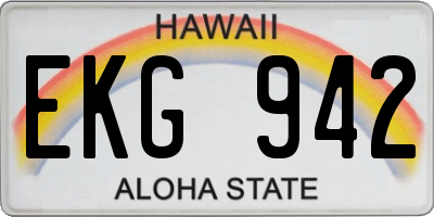 HI license plate EKG942