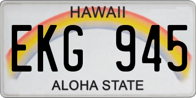 HI license plate EKG945