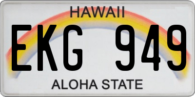 HI license plate EKG949