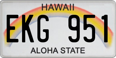 HI license plate EKG951