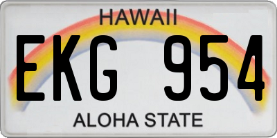 HI license plate EKG954