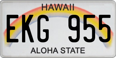 HI license plate EKG955