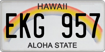 HI license plate EKG957