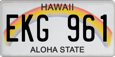 HI license plate EKG961