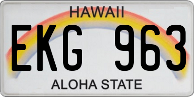 HI license plate EKG963