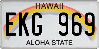 HI license plate EKG969