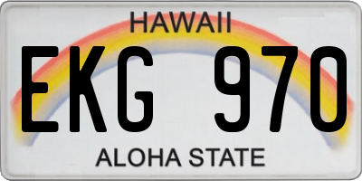 HI license plate EKG970