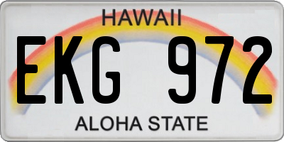 HI license plate EKG972