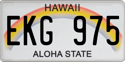 HI license plate EKG975