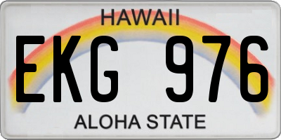 HI license plate EKG976