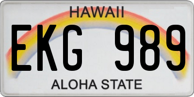 HI license plate EKG989