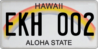 HI license plate EKH002