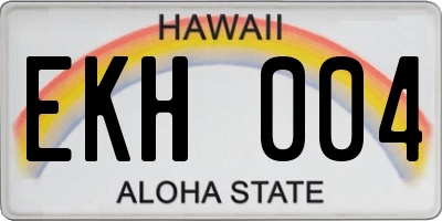 HI license plate EKH004