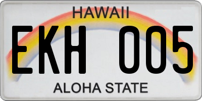 HI license plate EKH005