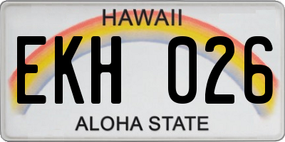 HI license plate EKH026