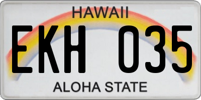 HI license plate EKH035