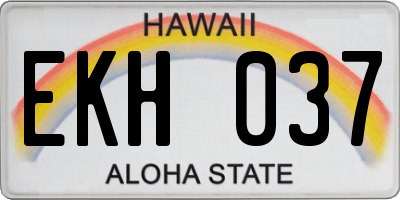 HI license plate EKH037
