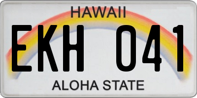 HI license plate EKH041