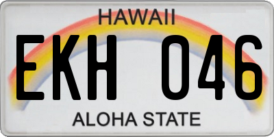 HI license plate EKH046