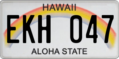 HI license plate EKH047