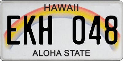 HI license plate EKH048