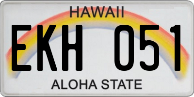 HI license plate EKH051