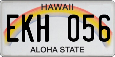 HI license plate EKH056