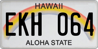 HI license plate EKH064