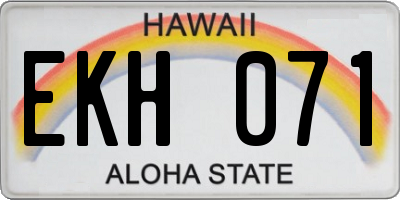 HI license plate EKH071