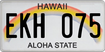 HI license plate EKH075