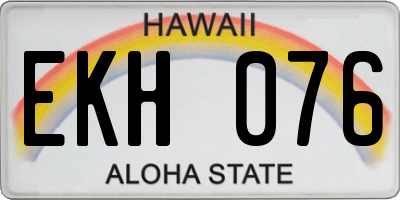 HI license plate EKH076