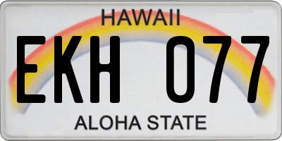 HI license plate EKH077