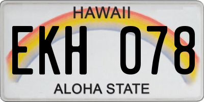 HI license plate EKH078