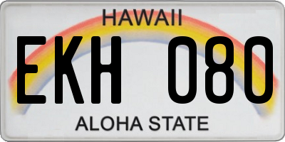 HI license plate EKH080