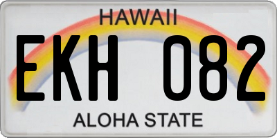 HI license plate EKH082