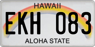 HI license plate EKH083