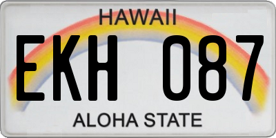 HI license plate EKH087