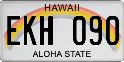 HI license plate EKH090