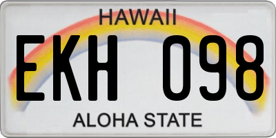 HI license plate EKH098