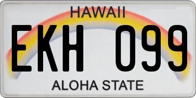 HI license plate EKH099