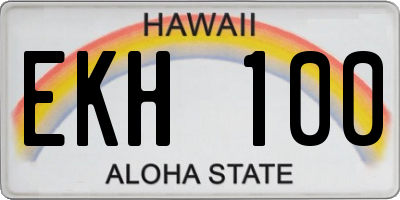 HI license plate EKH100