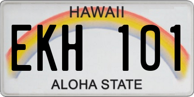HI license plate EKH101