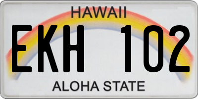 HI license plate EKH102