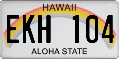 HI license plate EKH104