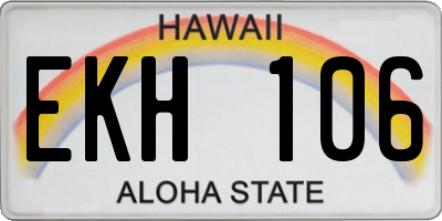 HI license plate EKH106