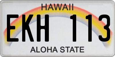 HI license plate EKH113