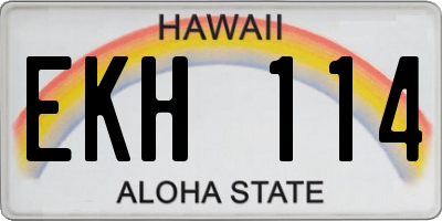 HI license plate EKH114