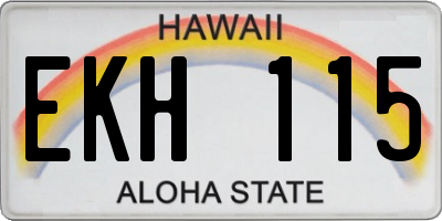 HI license plate EKH115