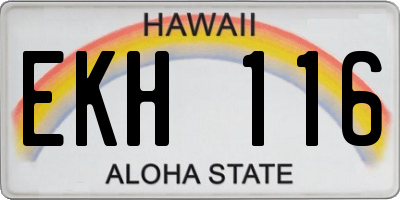 HI license plate EKH116