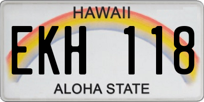 HI license plate EKH118